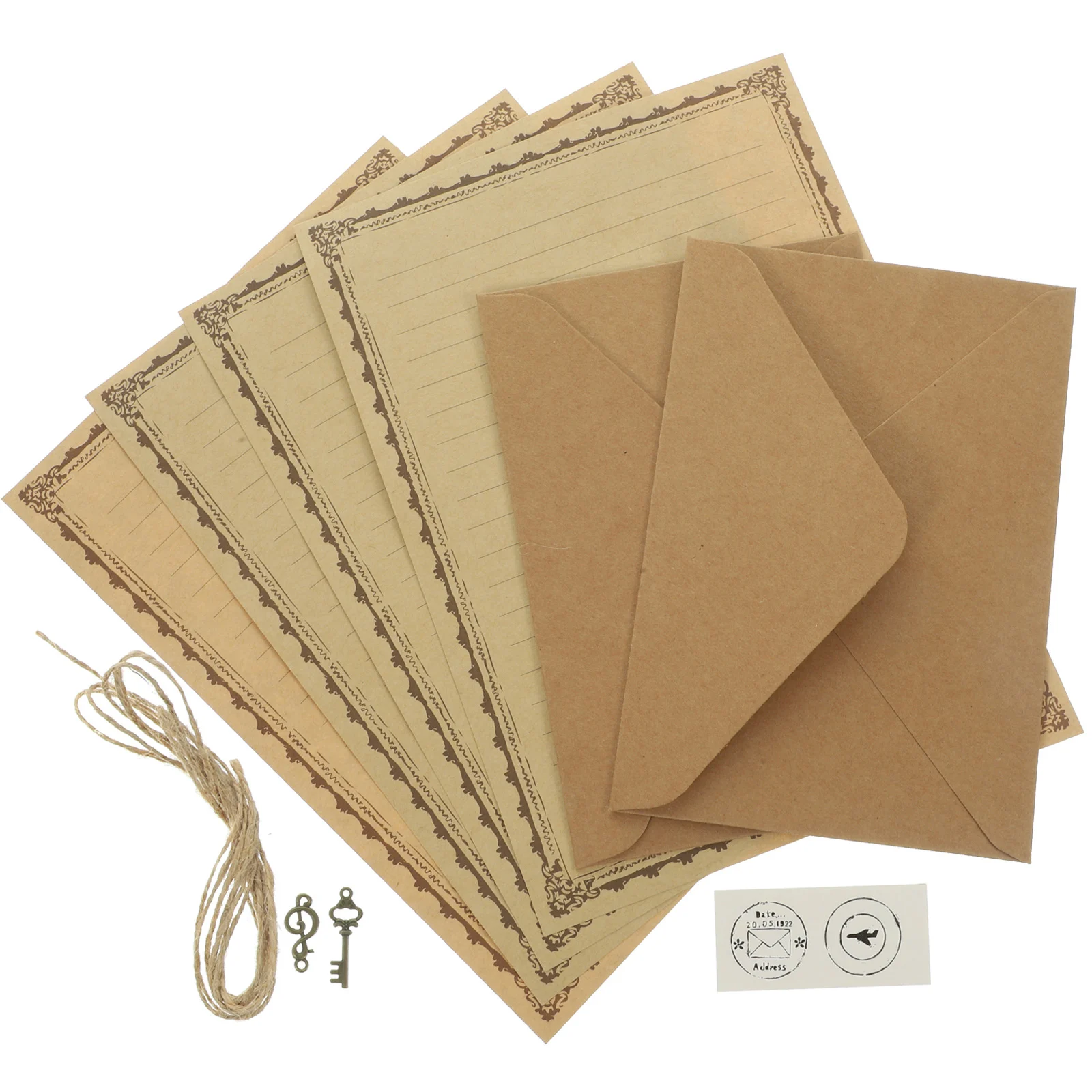 2Sets Retro Letter Paper Envelope Kit A5 Writing Set Travelers Notebook Insert Pretty Pattern Travelers Notebook Insert
