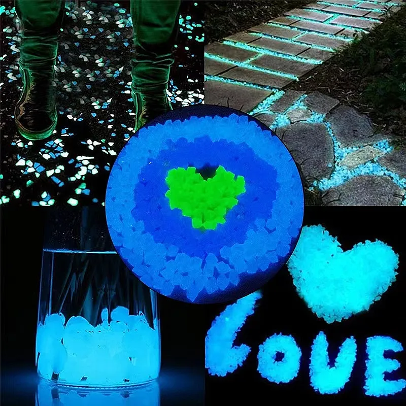 1000pcs Luminous Stones Glow In The Dark Rocks For Garden Decoration Outdoor Yard Lawn Path Pebble Fish Tank Aquarium Decor