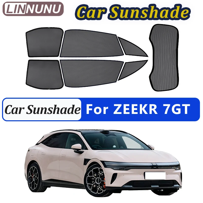 

LINNUNU Car Curtain For Zeekr 7GT 2026 007 Side Windows Magnetic Sunshades Mesh Summer Sun Shade UV Protection Auto accessories