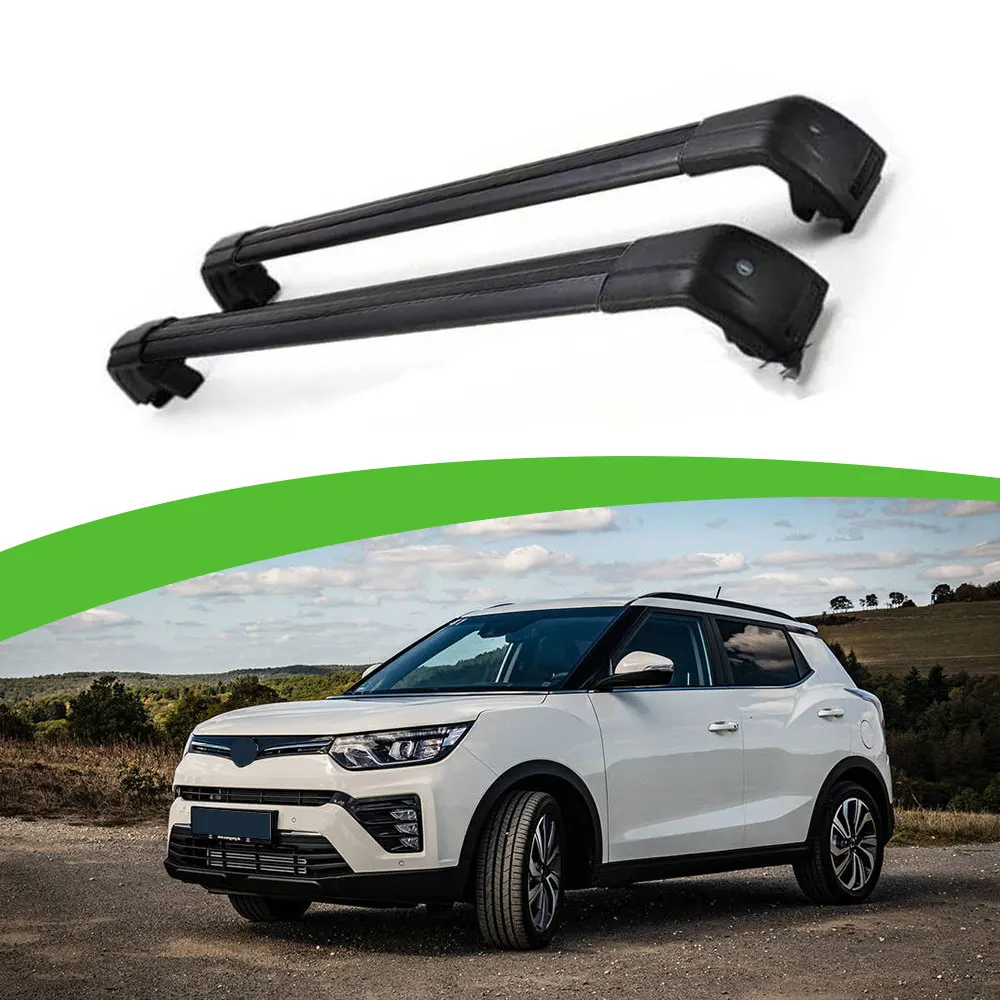 2Pcs Fit for SsangYong Tivoli 2015-2020 Aluminum Roof Rail Rack Cross Bar Crossbar