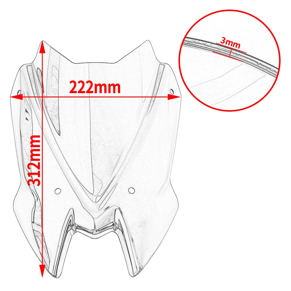Z650 Z900 Windscreen Windshield For Kawasaki Z 650 900 2020-2024 2022 Motorcycle Sports Wind Screen Shield Viser VIsor Deflector