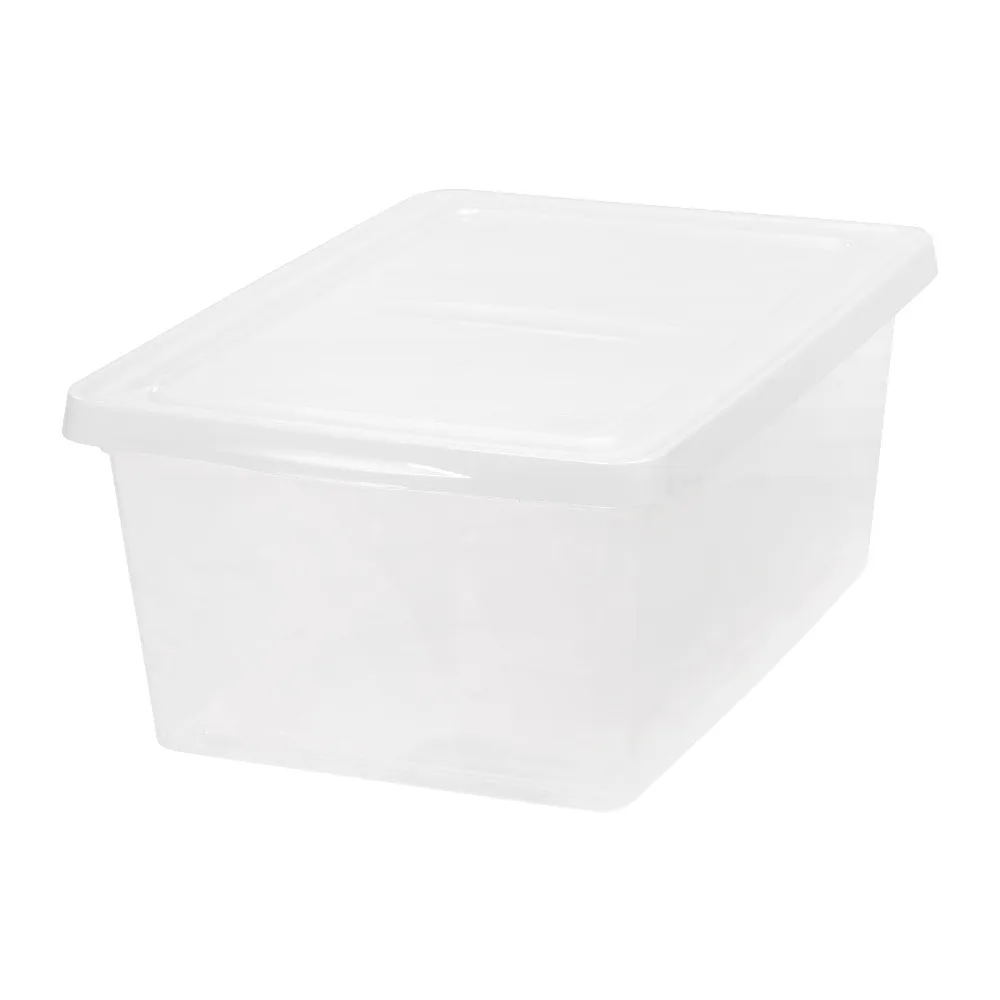 IRIS 17 Qt. Plastic Storage Bin with Lid, Stackable Storage Container, Clear Tote for Home Organization