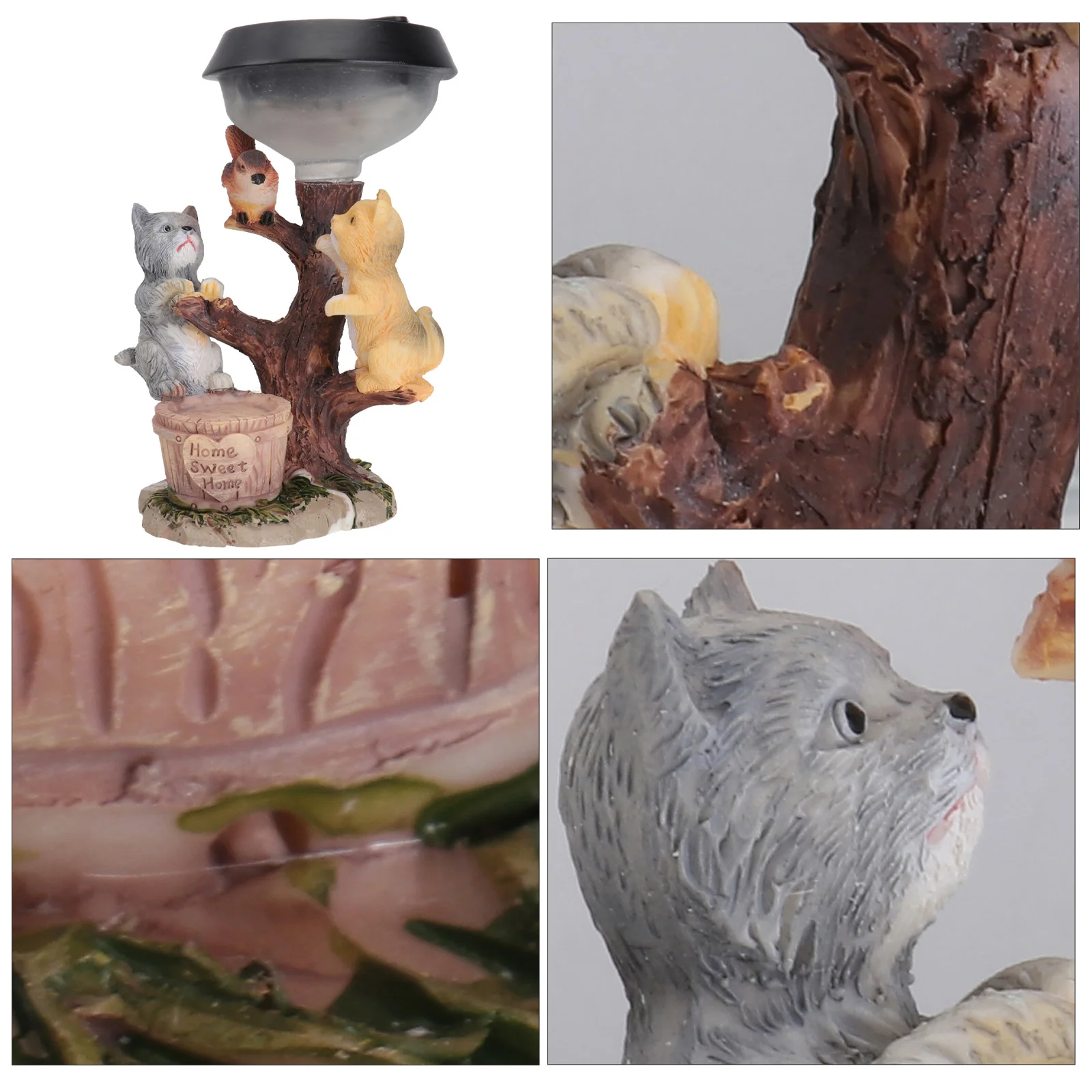 

Solar Powered Cat Ornaments Solar Light Decoration Waterproof Garden Fence Yard Night Resin Plastic