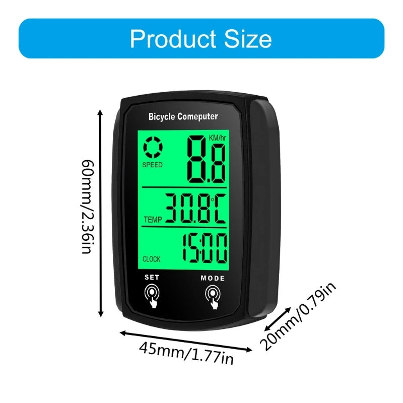 Q39F Touchscreens Bikes Computer with Waterproof Cycling Odometer Multifunction Bike Speedometer