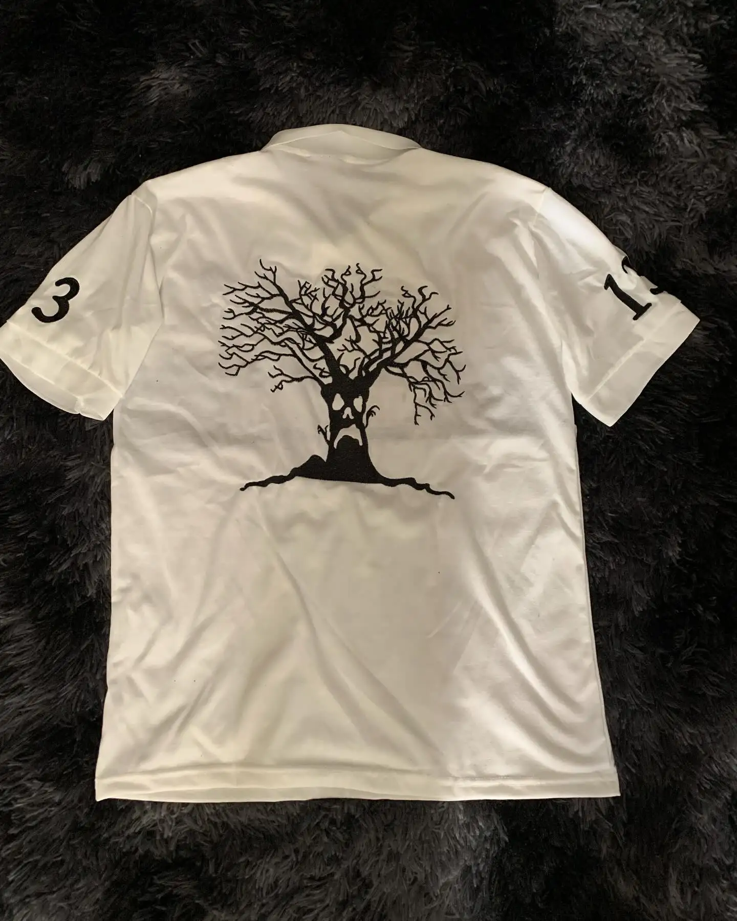 

Рубашка-поло с привидениями, 2025 г., рубашка-поло с вышитым дьяволом и графикой в стиле хип-хоп, рубашка с короткими рукавами Y2k, мужской повседневный хлопковый топ, бейсбольная ткань