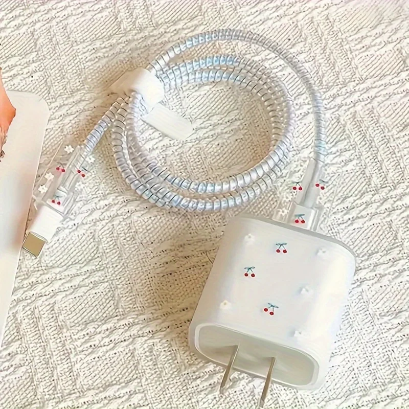 5-Pack Cherry Blossom Charger Cable Protector for iPhone Charger Cable Protector, iPhone  Charger Cable