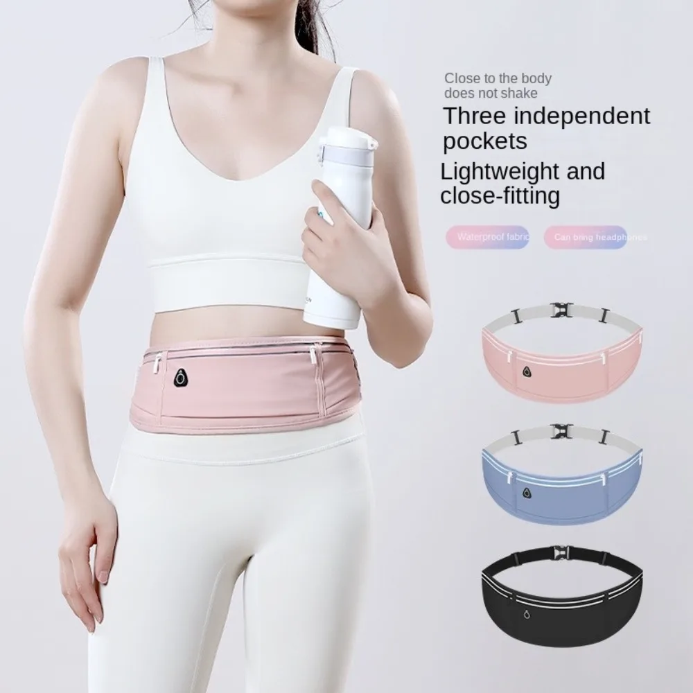 

Fashion Waterproof Running Waist Bag Invisible Breathable Sports Belt Bag Lightweight Reflective Strip Waist Pack Phone Bag