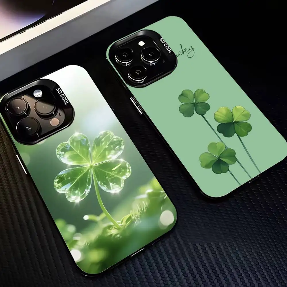 

L-Lucky F-Four L-Leaf LFL Phone Case For iPhone 17,16,15,14,13,12,11 Plus,Pro Max,XS,Colorful Silver Black Cover