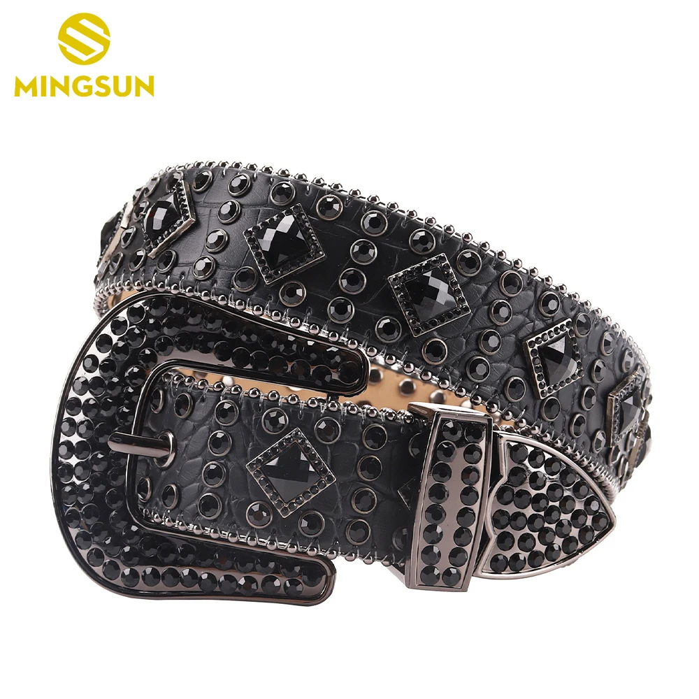 

Fashion Pu Leather Belts With Rhinestones Vintage Western Diamond Studded Belt Cowboy Cowgirl Crystal Belt Unisex Cinturones