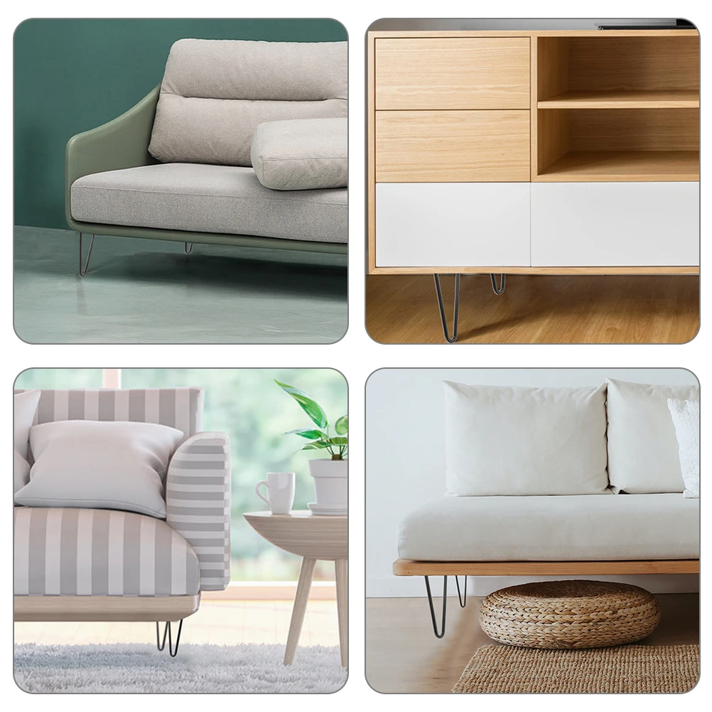 4 szt. Nóżki do stołu typu hairpin, metalowe nogi do stołu, prostota designu, stabilne podparcie do biurka, ławki, mebli, stolika kawowego