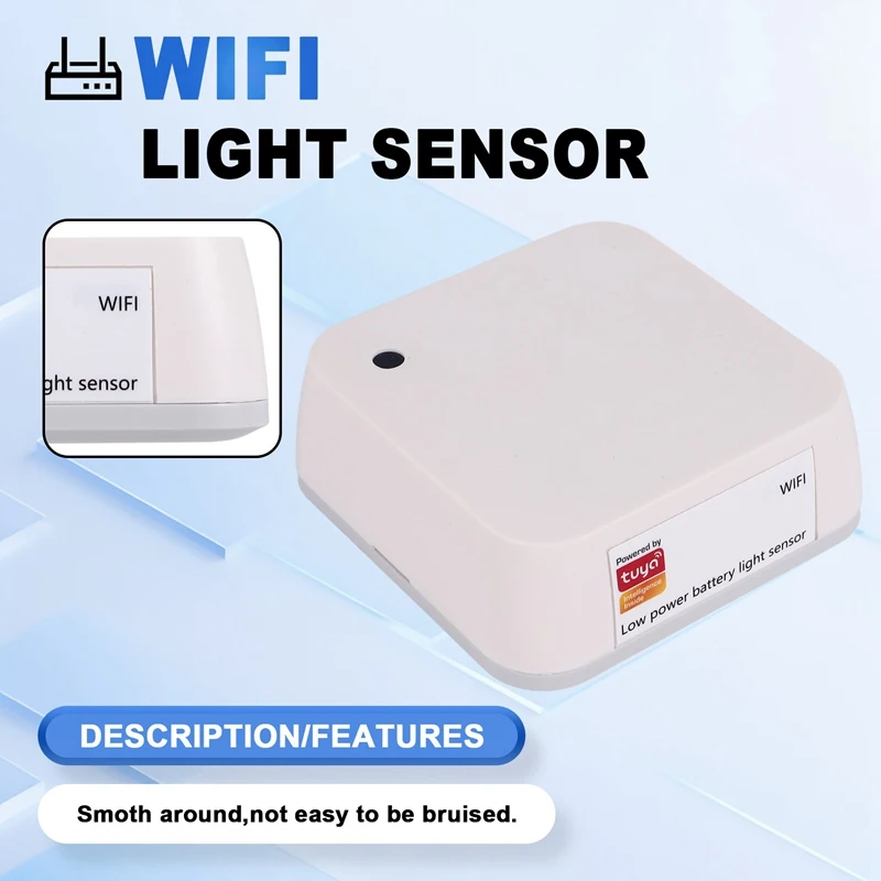 BAAD Tuya Wifi مستشعر الضوء الذكي الذي يعمل بالبطارية، ضوء المنزل الذكي، كاشف ذكي، جهاز التحكم الآلي للستارة