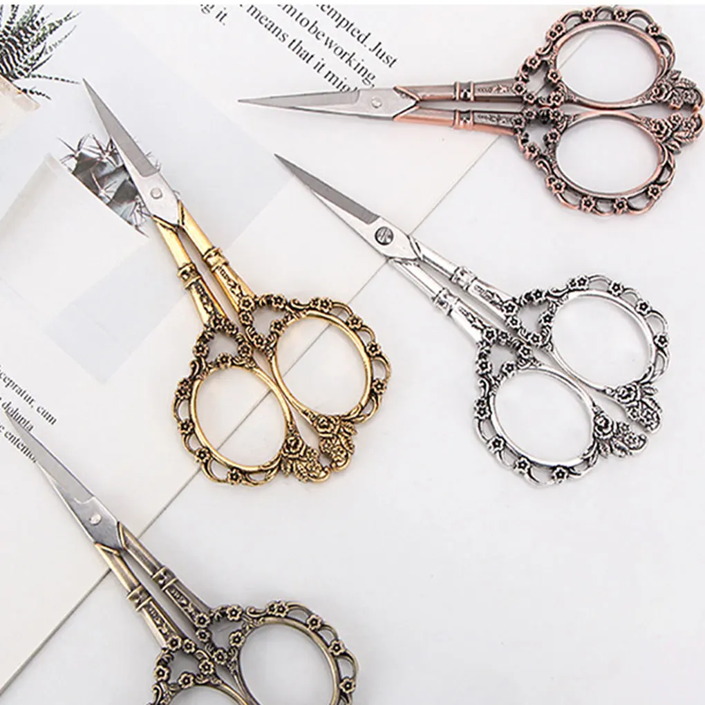 Easy To Sewing Scissors For Tailors And Needlework Enthusiasts Wide Application Embroidery Scissors Flower sissors brown