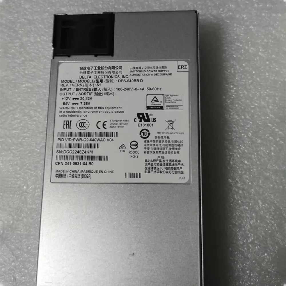 

1 шт. 2960XR 3650 импульсный источник питания PWR-C2-640WAC