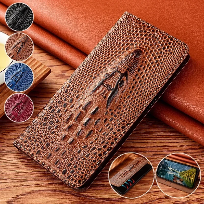 

Genuine leather Alligator Phone Case Xiaomi Poco X2 X3 X4 X5 X6 Neo GT NFC Pro 5G Smartphone Magnetic Coque Flip Funda Cover