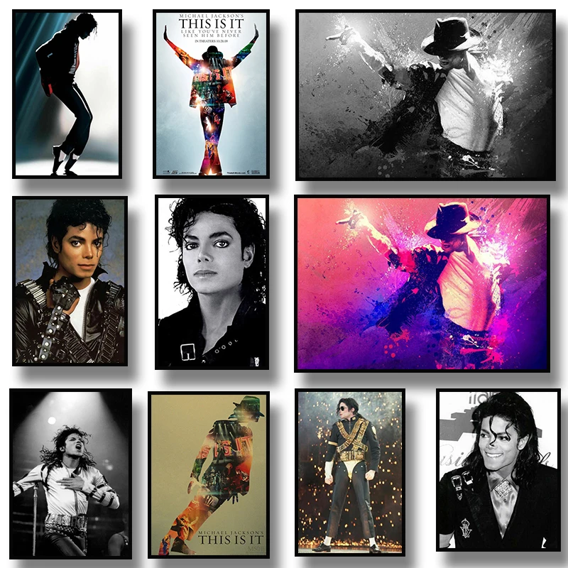 Michael Jackson Poster Pop Music Godfather Canvas Painting Wall Art Picture for Living Room Modern Home Decoration Gift UNframed