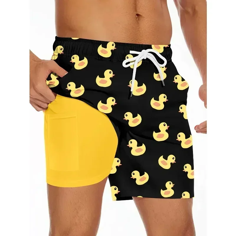 

Мужские плавки со встроенным карманом и стильным принтом для летних пляжных вечеринокJV