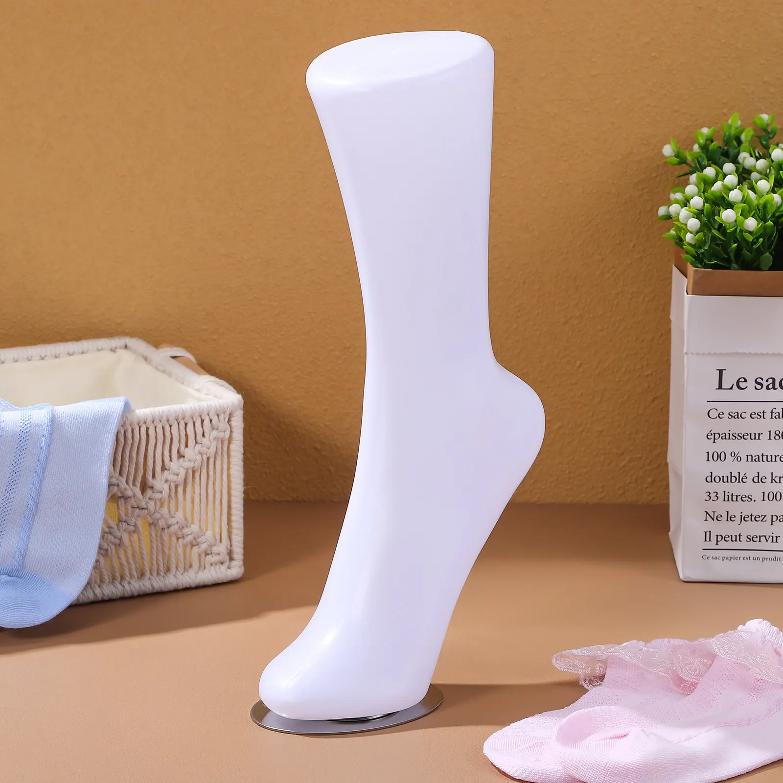 

Профессиональный манекен для демонстрации носков, женский, виниловый, с железной конструкцией, реалистичной формой, бесшовный дизайн, держатель для носков, имитация голеностопа