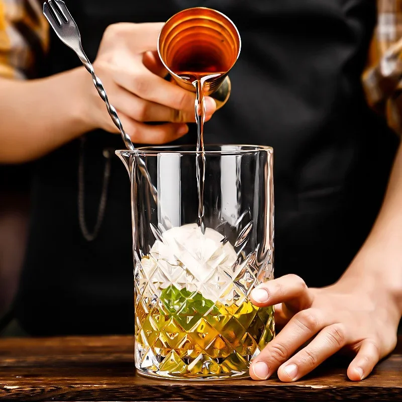 

700ml Whiskey Glass Cup Cocktail Shaker Professional cocktail mixing cup Crystal Glass Bartender Mixing Bar tool Stirring Cups
