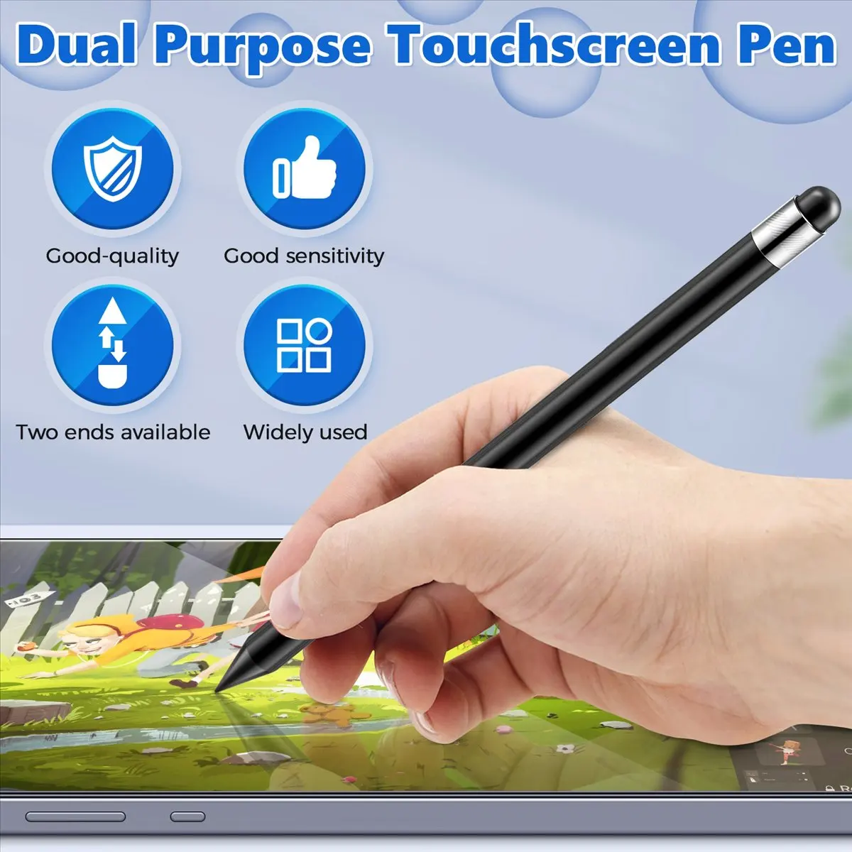 Essential Capacitive Pencil Pen Stylus Screen Stick for Tablet Phone PC - Black - view 6