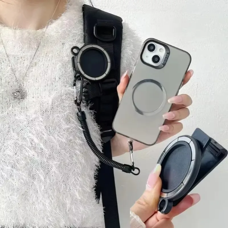 Портативный магнитный держатель для телефона, рюкзак/ремень с эластичной веревкой, подставка для мобильного телефона без помощи рук для Magsafe iPhone 16, 15, 14, 13