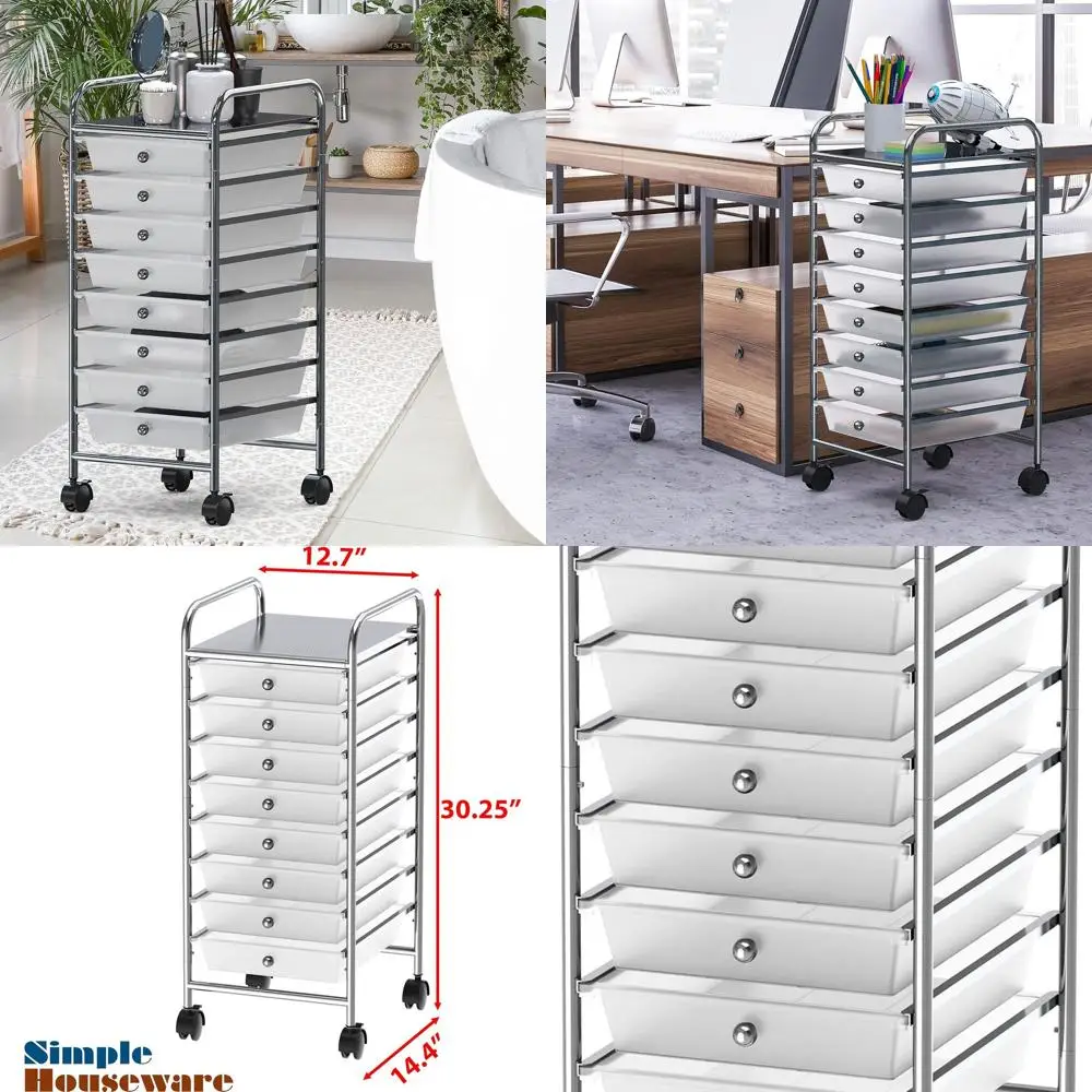 

Тележка на колесиках с 8 ящиками для художественных и рукоделия, хромированная отделка