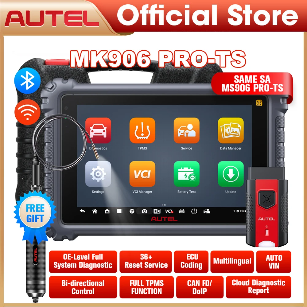 Car Diagnosis Autel MaxiCOM MK906 Pro-TS Complete TPMS Auto Diagnostic Scanner KEY Coding Tool Upgrade MS906BT/MS906TS