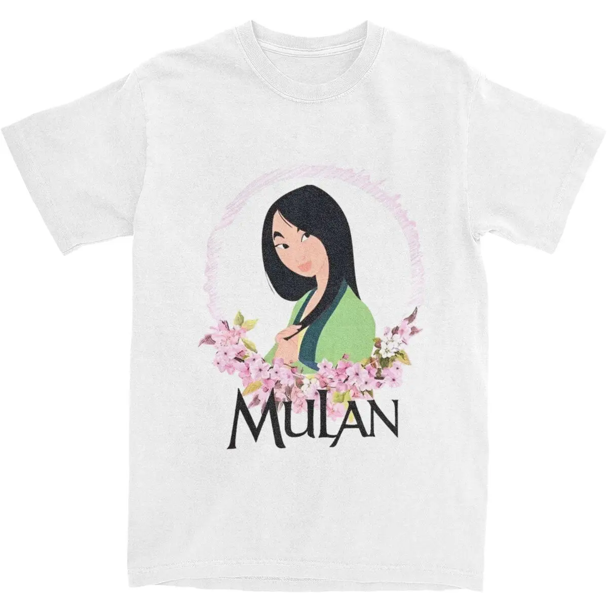 Men's T Shirt Mulan Cartoon Logo T Shirts Trendy Cool Beach Tees Vintage Design 100 Cotton Tops Gift