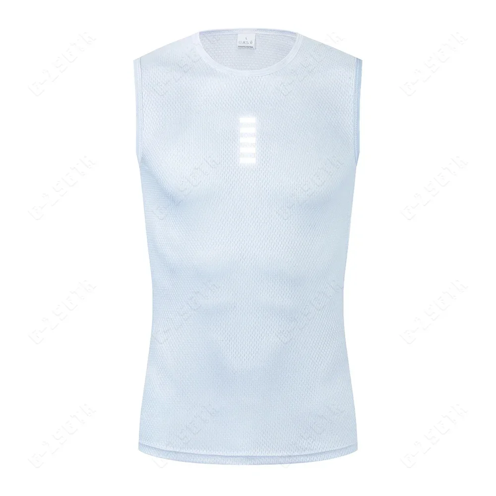 Reflective Cycling Base Layers White Cycling Undershirt Quick Dry Vest Sport Underwear Tight Vest High Elastici Vest Bike Jersey