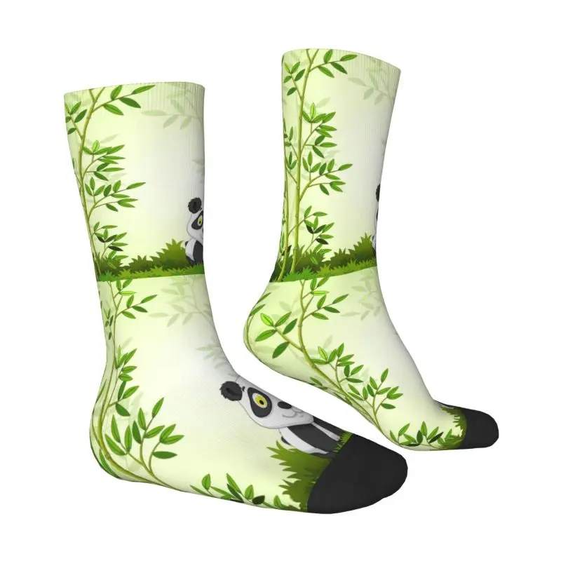 Bamboo Forest With Panda Bear Men Women Crew Socks Unisex Cool 3D Printing Cartoon Dress Socks