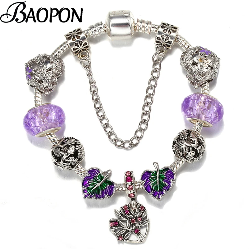 Pulseras con dijes de cuentas de plumas de murciélago y calavera a la moda, Pulseras de marca DIY para mujeres y hombres, Pulseras de bisutería, regalo de joyería de Halloween