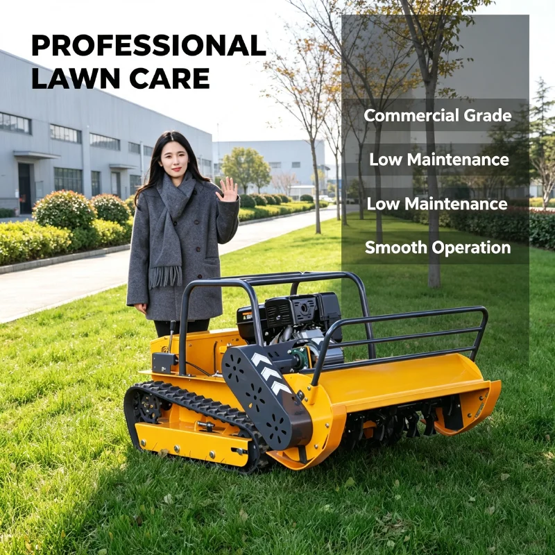Customizable CE EPA Certified Tracked Crawler Remote Lawn Mower Lithium Battery Operated Brush Cutter For Steep Hillside