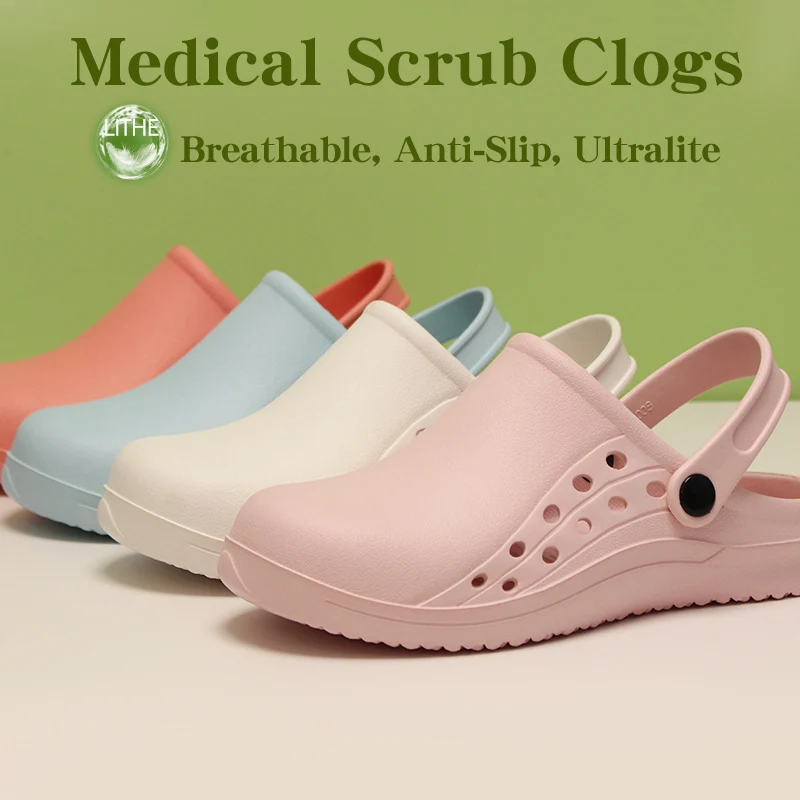 Non-slip Doctor Work Shoes Step-in Medical Clogs Premium Operating Room Shoes EVA Hospital Scrub Clogs Soft Dentist Vet Slippers