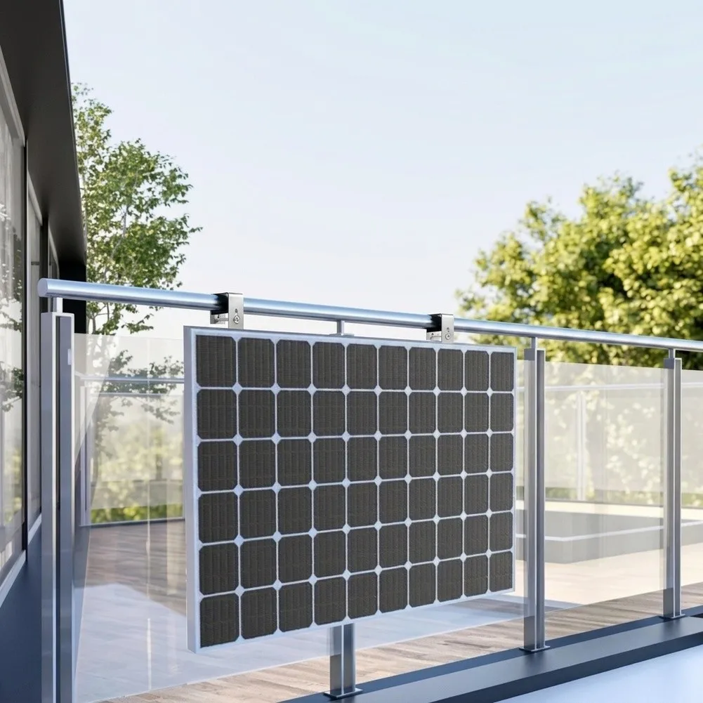 Stainless Steel Solar Mount Bracket 4pcs for Balcony Railings Flat Roofs RV Boats Carports Walls Floors 304 Grade