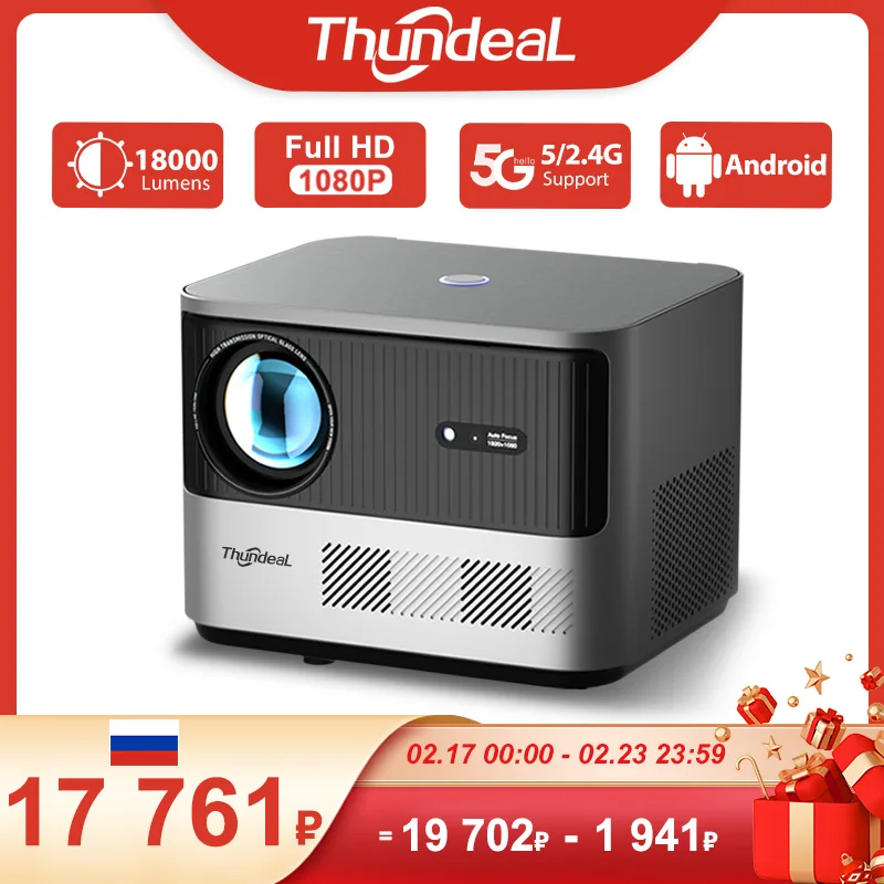 ThundeaL TDA6 Full HD 1080P Projector 4K Video 5G WiFi Android Projector FHD TDA6W Home Theater 3D Smart Phone Portable Beamer