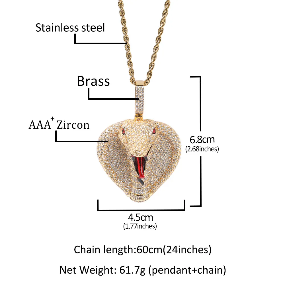 New Cobra Hip Hop Pendant for Men All-match Personality Fashion Trend Daily Accessories Jewelry Gift
