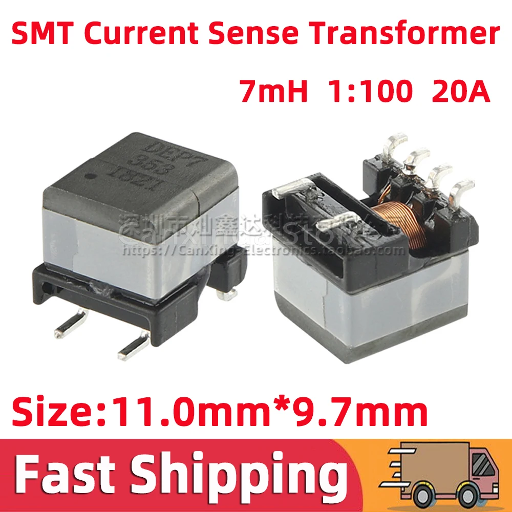 

5PCS DEP7-353 SMD SMT Current Sense Transformer Precision 20A High Current sensor EP7 Core Turns Ratio 1:100 Inductance 7mH