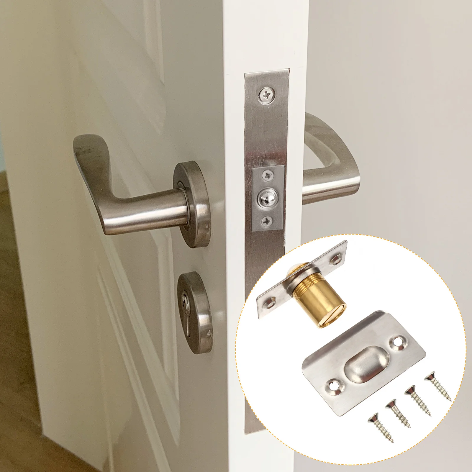 2 قطعة الكرة النحاسية المصيد مزلاج الباب الفضي اكسسوارات الأثاث الثقيلة الربيع خزانة لخزانة ملابس بأدراج الكرة الصيد مزلاج