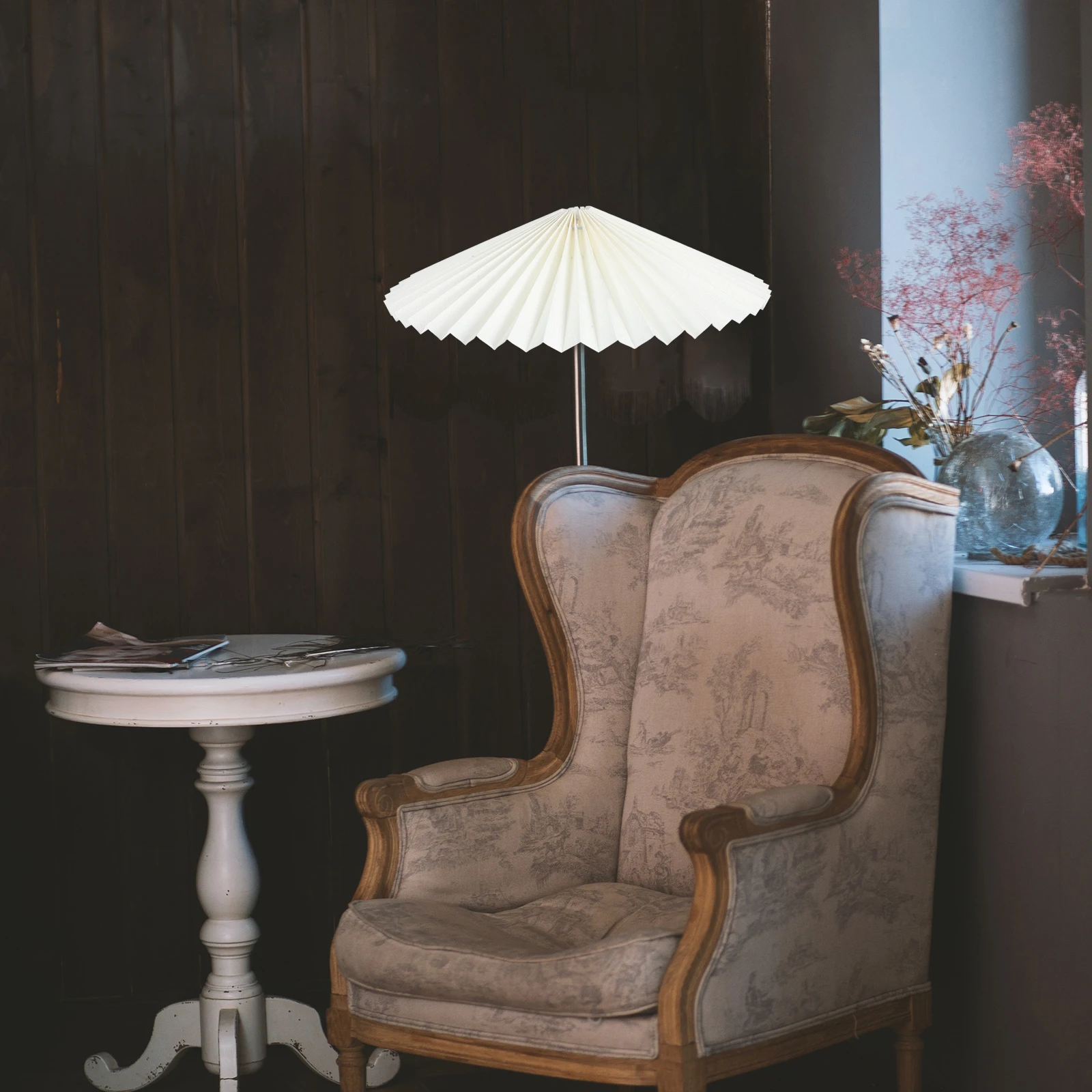 

CHILDWEET Mushroom Pleated Fabric Lamp Shade Drum Light Cover for Bedside Lights Decorative and Stylish Design