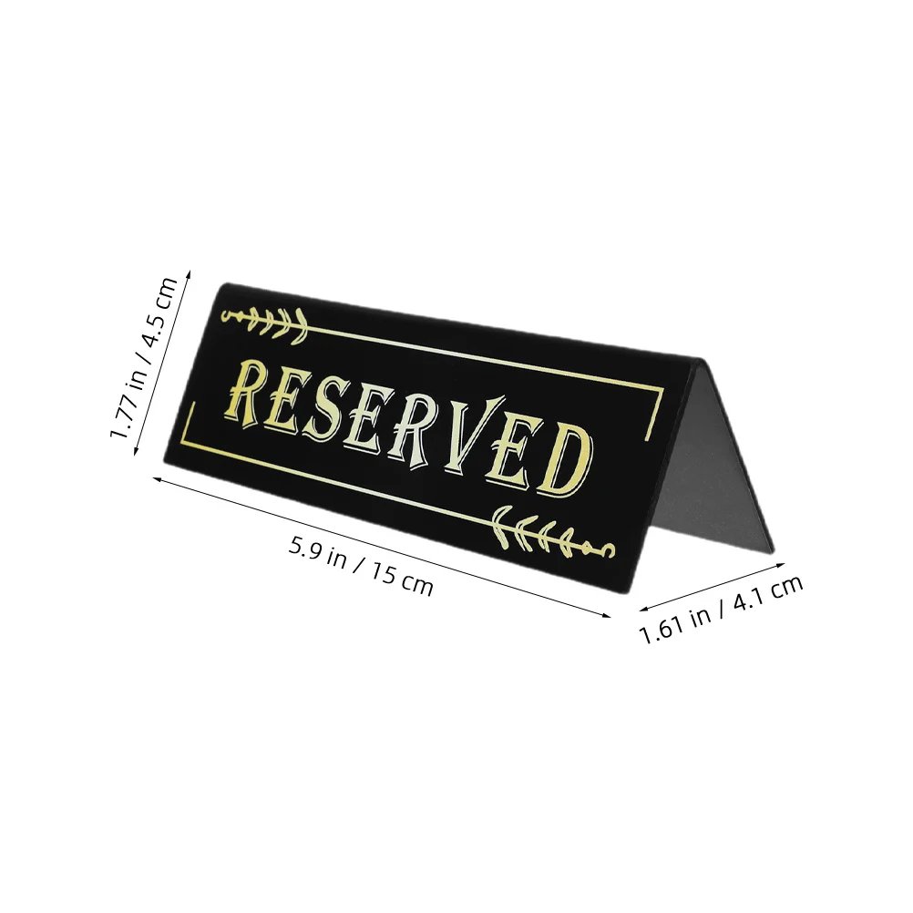 

4pcs Acrylic Reserved Table Signs Tent Style Reusable For Wedding Party Event Restaurant Banquet Conference Room Table Setting