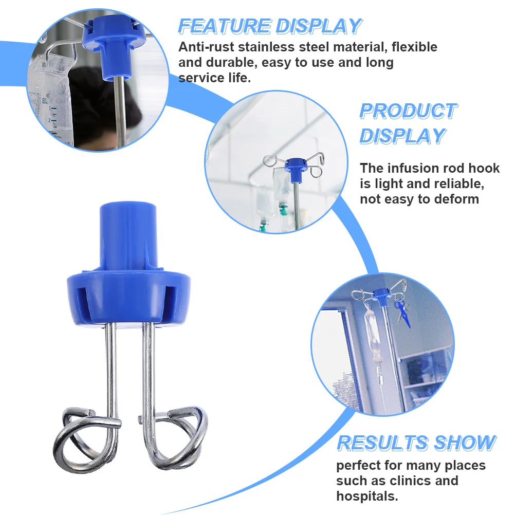 Hook Infusion Stand Iv Rack Hanger Hanging Drip Handbag Holder Pole Organizer Steel Vertical Inverted Stands Bottle Clinic