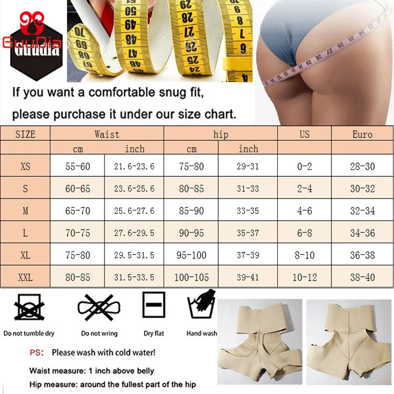 GUUDIA Sexy Thong Control Panties Butt Lifter Shapers Booty Push Up Lift Hip Enhancer Women Body Shaper Waist Trainer Shorts