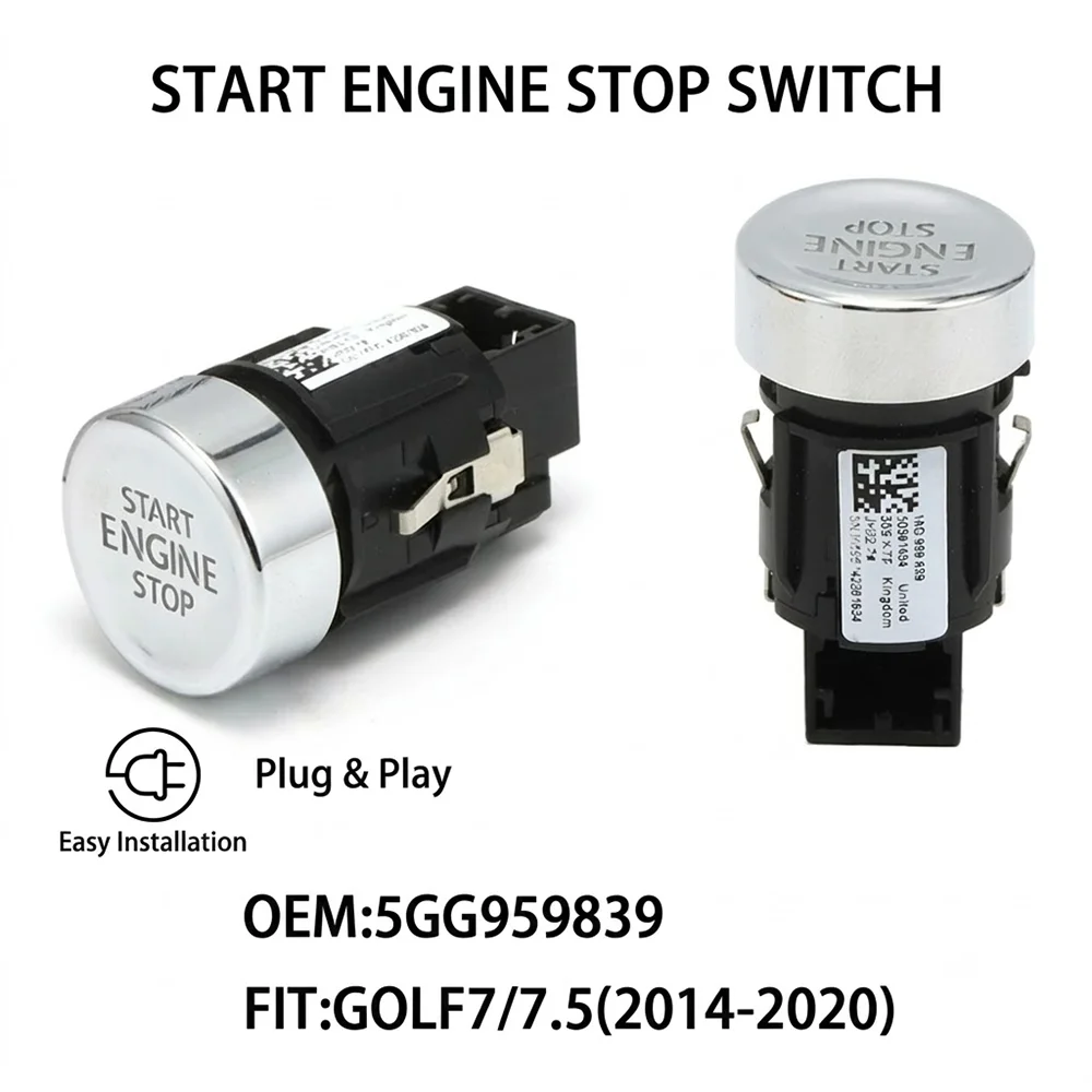 

Automatic Engine Start Stop Switch Button 5N0959839 5N0959839A 5N0959839B For VW Golf Plus Sharan TIguan Seat Alhambra 2008-2021