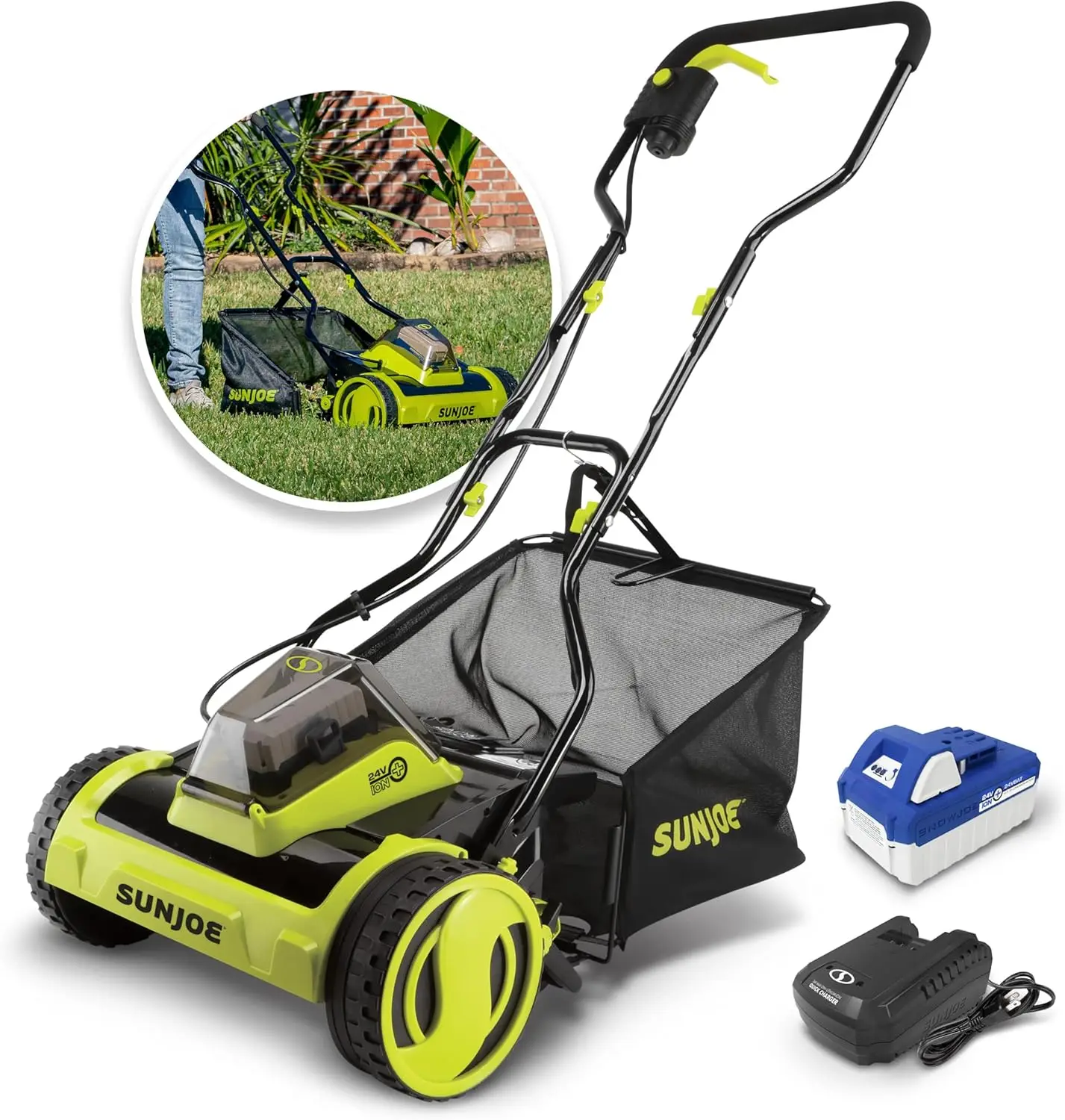 

24V-CRLM15 15-Inch 24-Volt ION+ Cordless Push Reel Mower W/11.9-Gallon Collection Bag, Kit (w/ 4.0-Ah Battery + Charger)