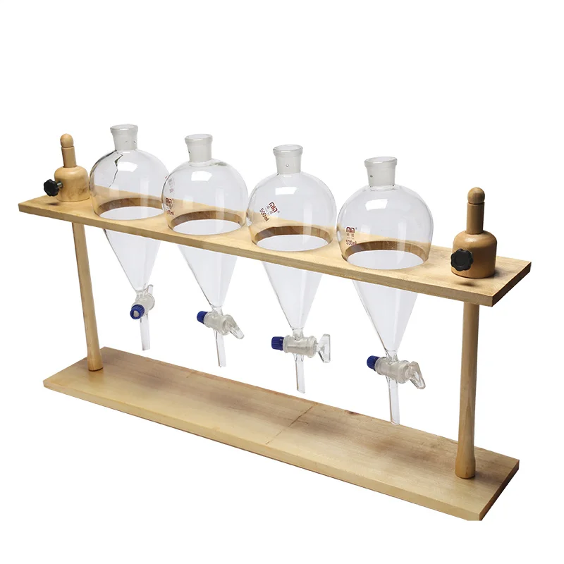 

High Quality Wooden Separatory funnel Stand Rack 4 Holes Lab Supplies