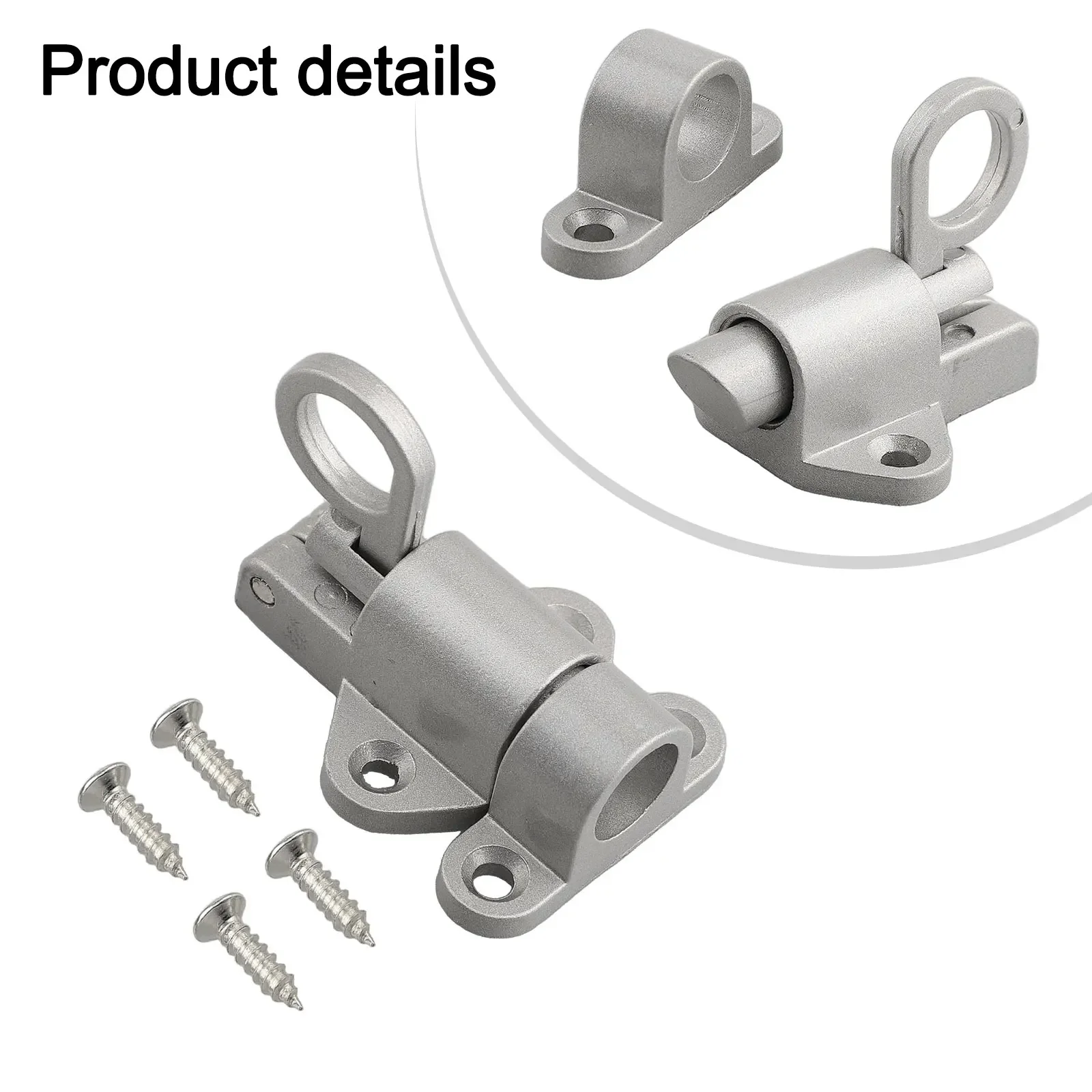 

Room Doors And Casement Latch Bolt 1 Set Spring Loaded With Screws Aluminum Alloy Black/White/Silver Brand New