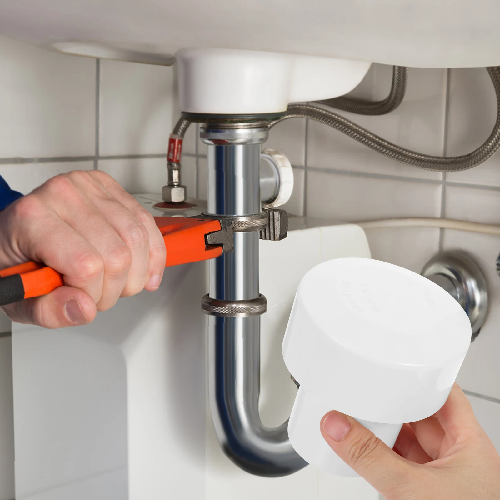 

PVC Valve 50mm Pipe Fittings Automatic Ventilation Rain Cap Hose Adapter Air Admittance Efficient Drainage Leak Proof