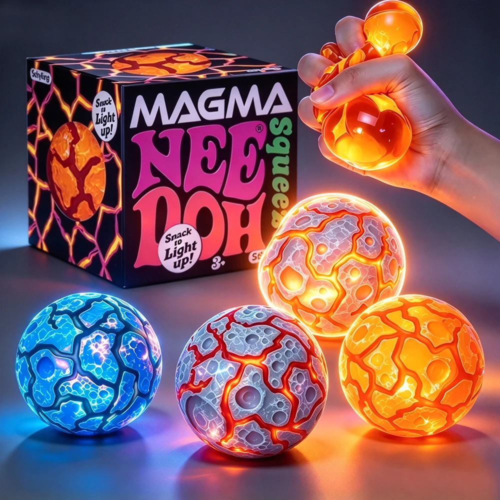 New Product NeeDoh Glitter Magma Ball Crunch Crunch Stress Relief Toy Squeeze Toy Nice Cube Sensory Toy for Adults gifts