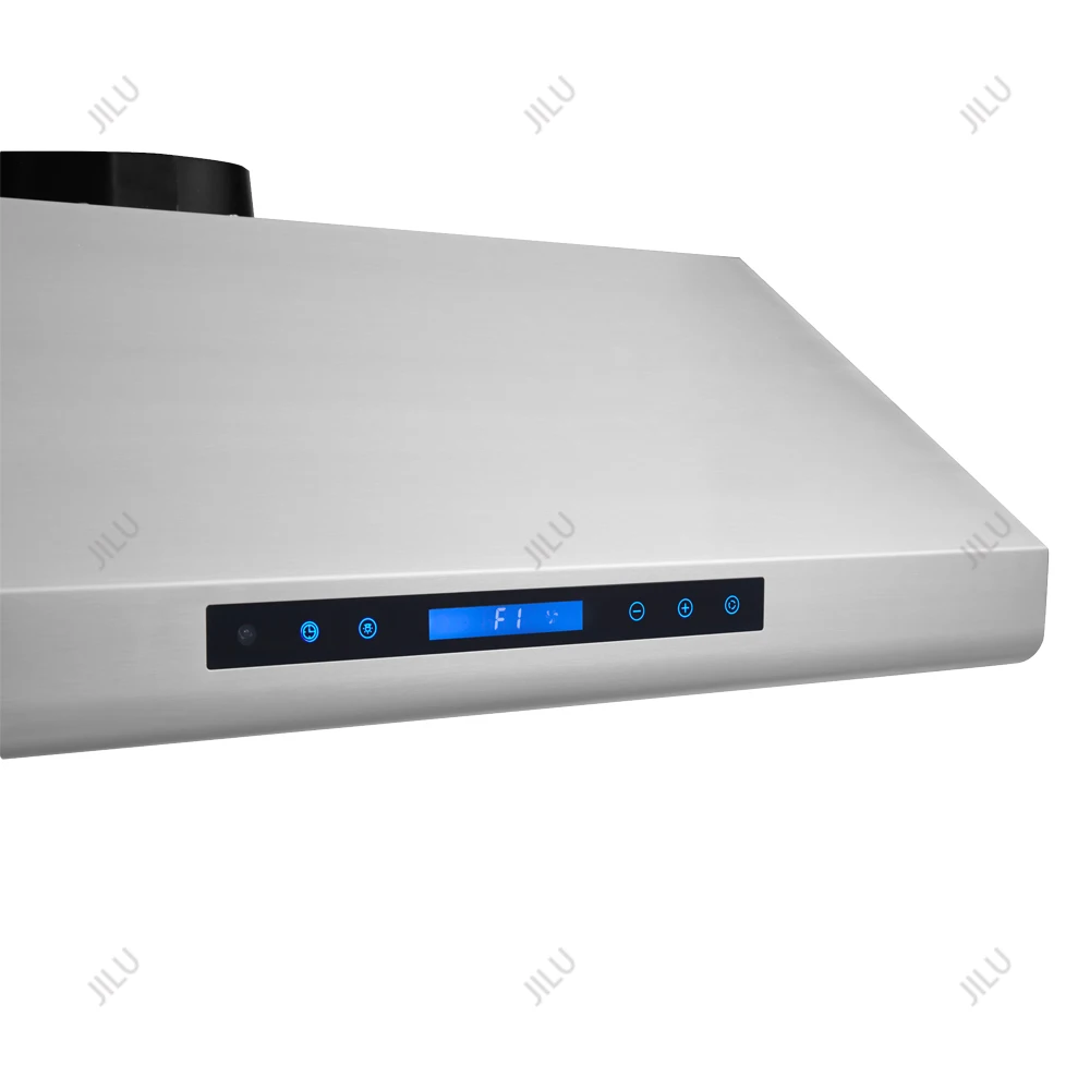 Certificazione ETL Professione Cappe elettriche ragionevole personalizzate con touch screen in cristallo nero da cucina a basso rumore