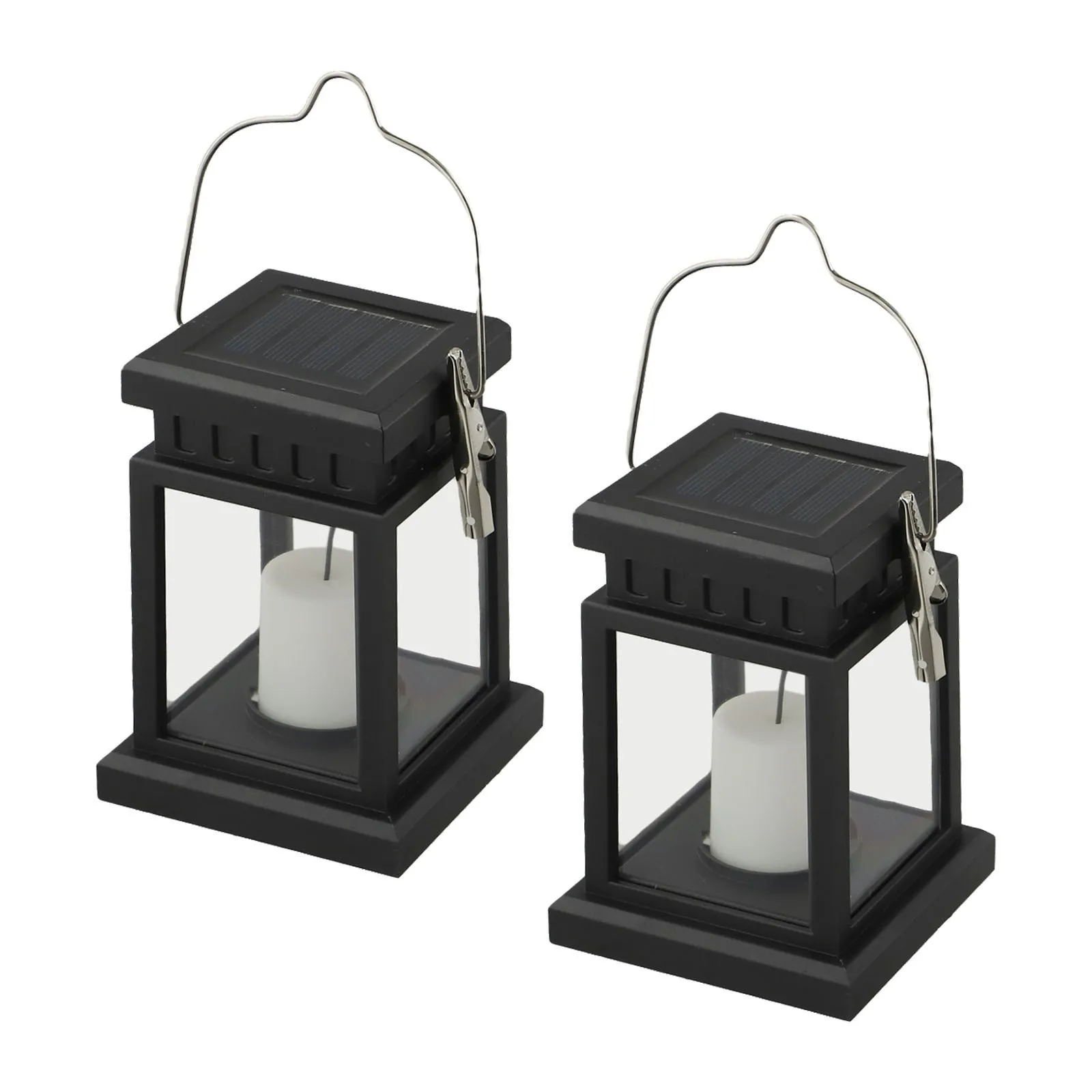 2Pcs Waterproof Solar Lamps LED Candle Hanging Lantern Lights Perfect for Outdoors Balcony Decoration Lighting for Garden