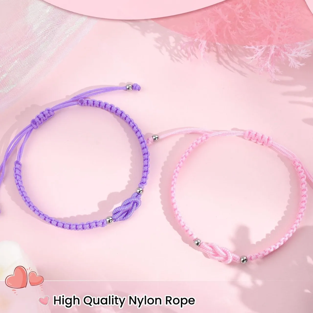 Pinky Promise Knot Couples Bracelets Anniversary Christmas Valentines I Love You Gifts for Boyfriend Girlfriend Women Men view 4